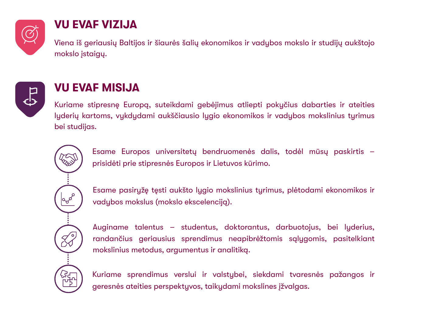 EVAF misija vizija LT