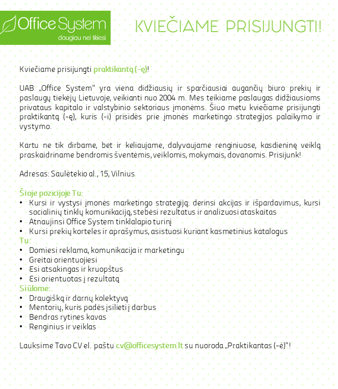 Office System praktikantas 2018